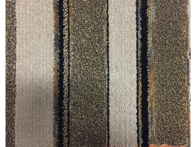 12' x 90' Commercial Carpet Black/Tan/Brown Stripe